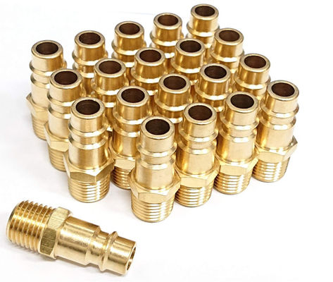 O estilo de V 1/4 de polegada NPT conecta rapidamente os encaixes do ar, tomada masculina de bronze contínua